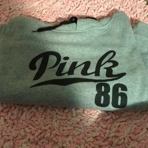 Grey pink hoodie